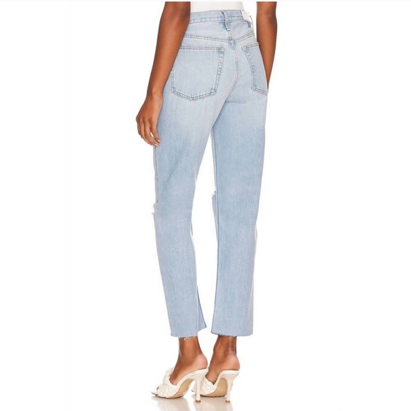 Re/Done 70s Stove Pipe High Rise Straight Leg Jeans Distressed 29 - Picture 2 of 13